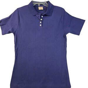Woolrich Womens Small Ribbed Navy Button Down Polo USA Retro 1990s Deadstock